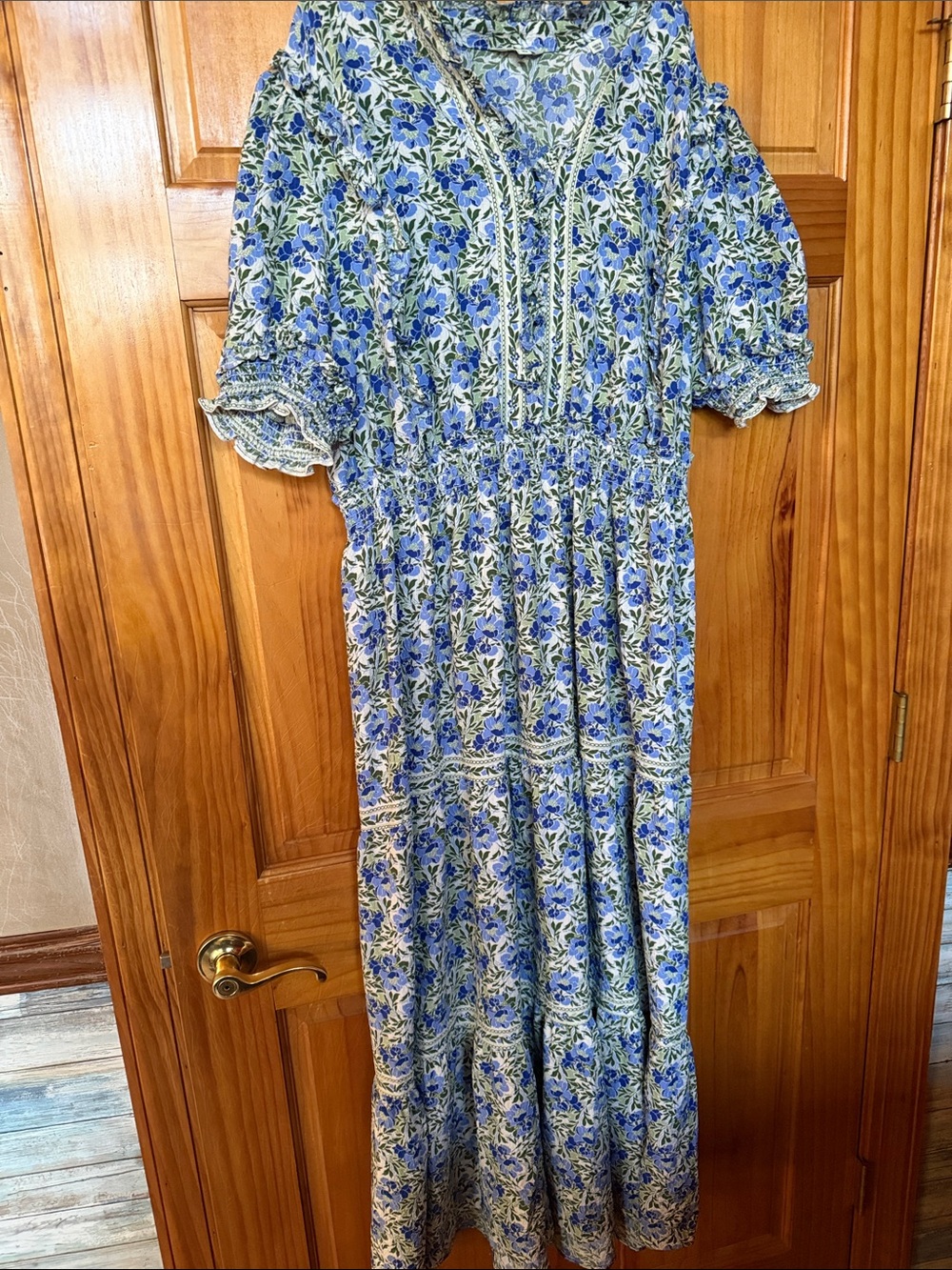 Max Studio Blue Floral Cotton Maxi Dress